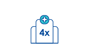 4x hospital icon for change the checkup